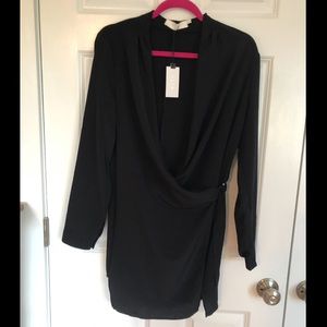 NWT ASTR The Label Long Sleeve Wrap Tunic Blouse